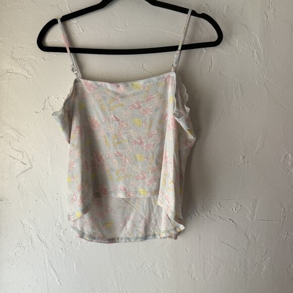 Jessica Simpson Tank Top Y2k XL Pink Yellow Floral Lace Trim Camisole‎ - Picture 8 of 8